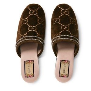 Gucci velvet mules